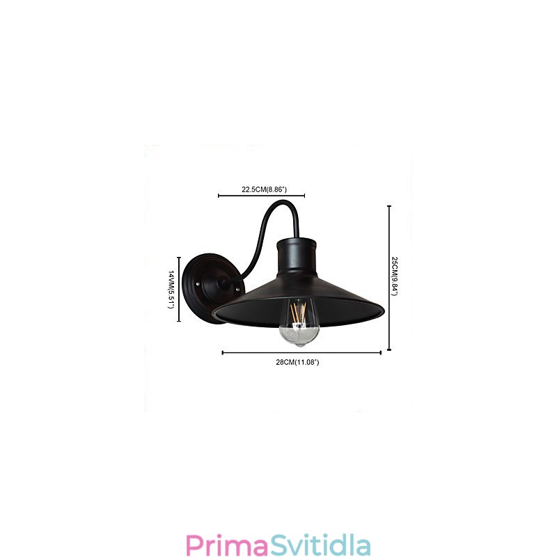 Nástěnné světlo Nástěnné svítidla Nástěnné železo Nástěnná lampa Němá černá lampa se světelným mečem na zdi