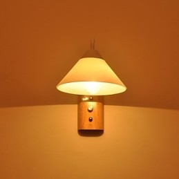 Jednoduchá nástěnná lampa Noční stolní lampa se skleněným stínidlem a masivním dřevem do ložnice Komoda Obývací pokoj Dětský pokoj Kolej Konferenční stolek Knihovny
