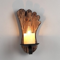 Nástěnná nástěnná lampa s jednou hlavou industriální vintage retro dřevěná barva na kov pro dekoraci nástěnného svítidla Home Hotel Corridor