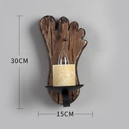 Nástěnná nástěnná lampa s jednou hlavou industriální vintage retro dřevěná barva na kov pro dekoraci nástěnného svítidla Home Hotel Corridor