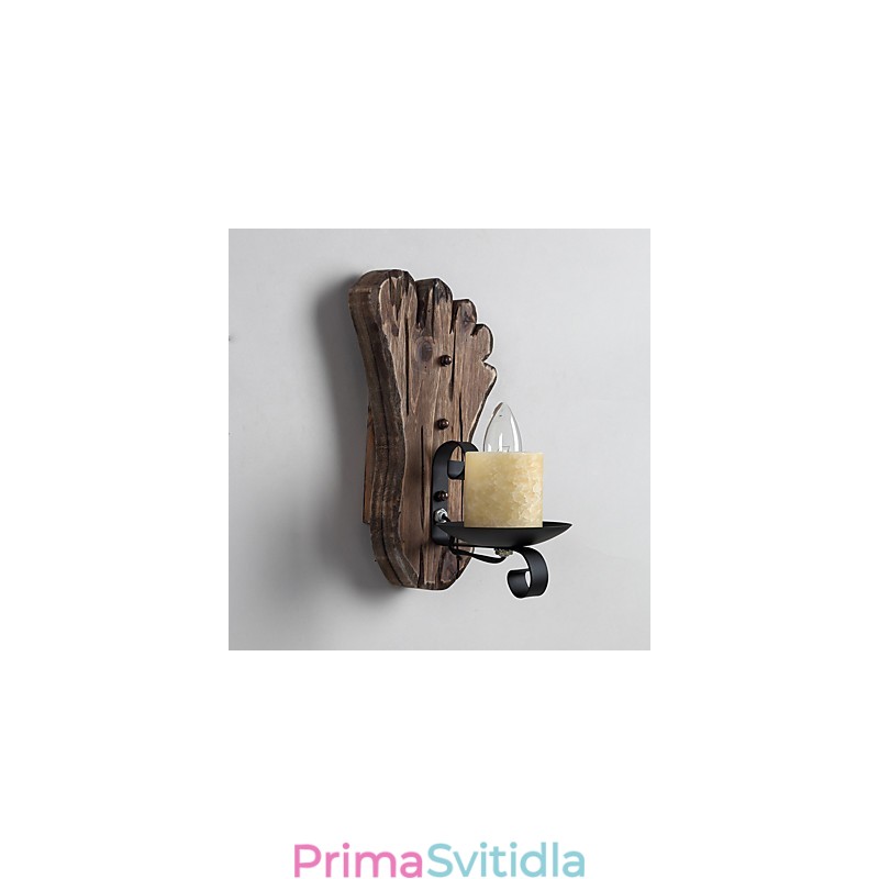 Nástěnná nástěnná lampa s jednou hlavou industriální vintage retro dřevěná barva na kov pro dekoraci nástěnného svítidla Home Hotel Corridor