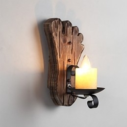 Nástěnná nástěnná lampa s jednou hlavou industriální vintage retro dřevěná barva na kov pro dekoraci nástěnného svítidla Home Hotel Corridor