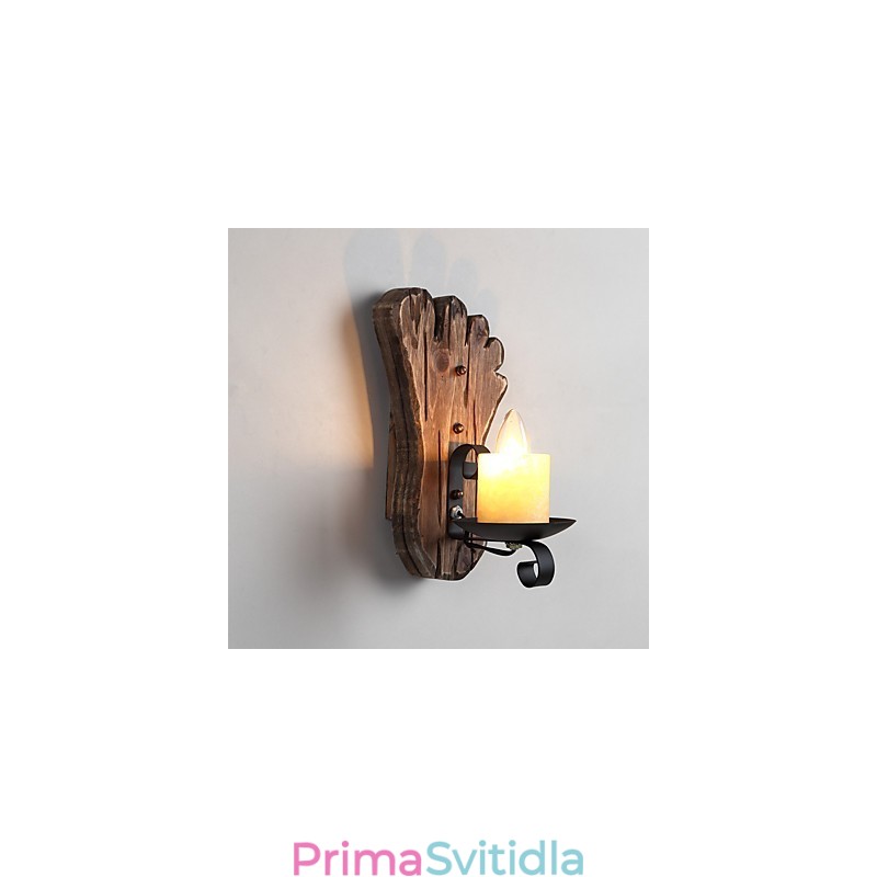Nástěnná nástěnná lampa s jednou hlavou industriální vintage retro dřevěná barva na kov pro dekoraci nástěnného svítidla Home Hotel Corridor