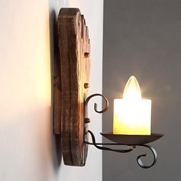 Nástěnná nástěnná lampa s jednou hlavou industriální vintage retro dřevěná barva na kov pro dekoraci nástěnného svítidla Home Hotel Corridor