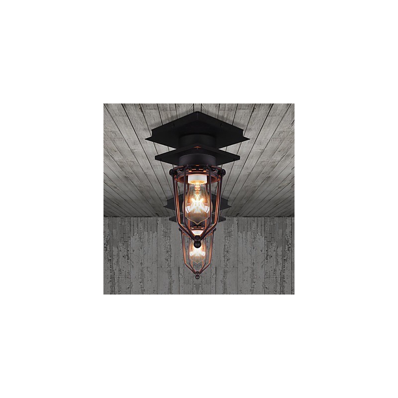 Retro kovaná nástěnná lampa Jednohlavá starožitná připomínaná lampa Loft American Iron Vintage Small Cages Stropní lampa