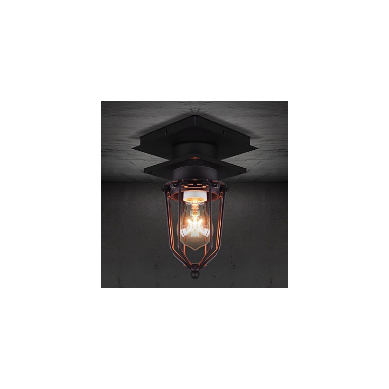 Retro kovaná nástěnná lampa Jednohlavá starožitná připomínaná lampa Loft American Iron Vintage Small Cages Stropní lampa