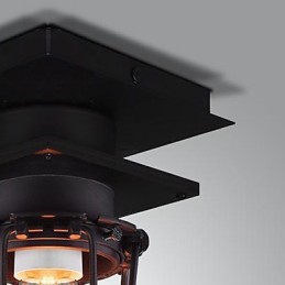 Retro kovaná nástěnná lampa Jednohlavá starožitná připomínaná lampa Loft American Iron Vintage Small Cages Stropní lampa