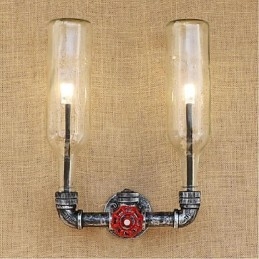 Retro průmyslový spínač větru Nástěnná lampa láhev s vodou
