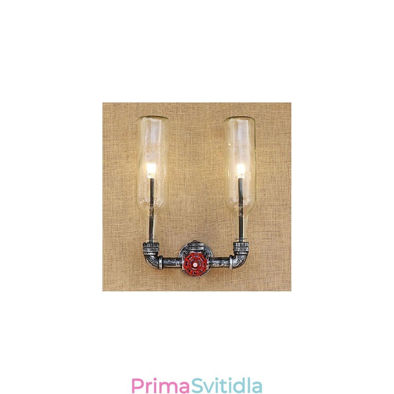 Retro průmyslový spínač větru Nástěnná lampa láhev s vodou