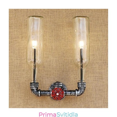 Retro průmyslový spínač větru Nástěnná lampa láhev s vodou Retro průmyslový spínač větru Nástěnná lampa láhev s vodou