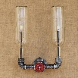 Retro průmyslový spínač větru Nástěnná lampa láhev s vodou