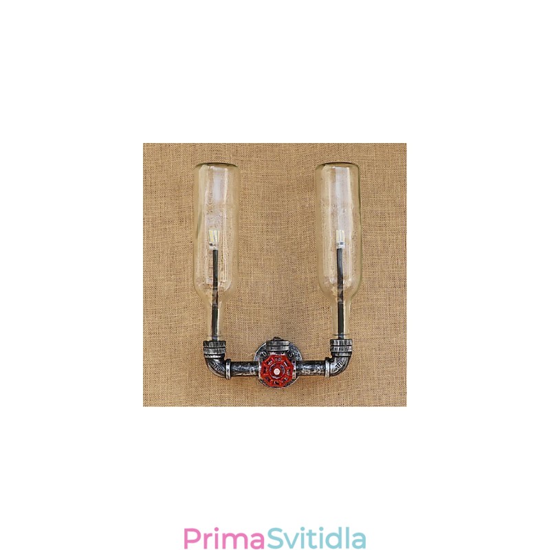 Retro průmyslový spínač větru Nástěnná lampa láhev s vodou