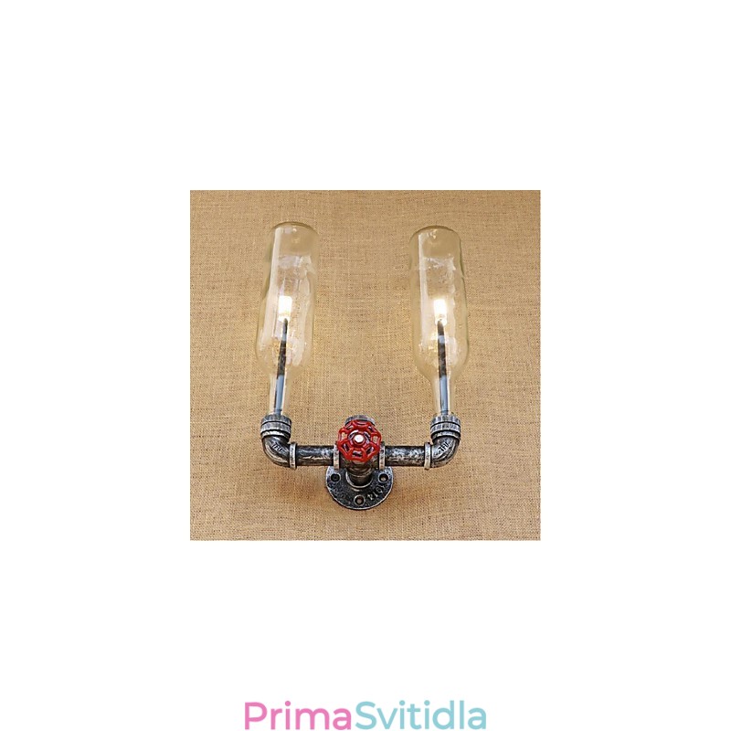 Retro průmyslový spínač větru Nástěnná lampa láhev s vodou
