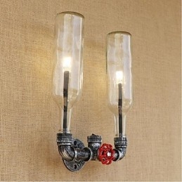 Retro průmyslový spínač větru Nástěnná lampa láhev s vodou