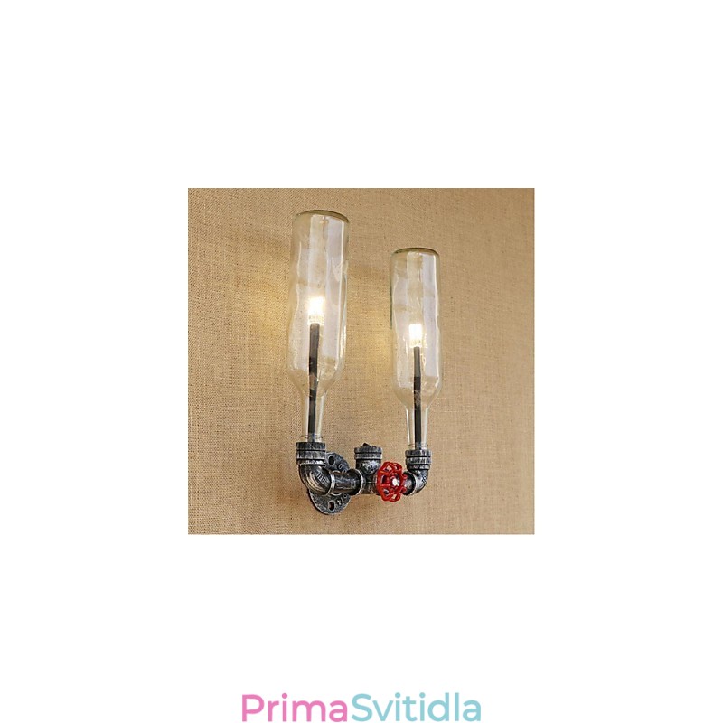 Retro průmyslový spínač větru Nástěnná lampa láhev s vodou