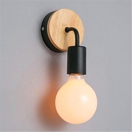 Moderní minimalistická kreativní osobnost Dřevo Iron Lamp Koridor Balkon Ložnice Noční Železná nástěnná lampa
