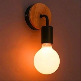 Moderní minimalistická kreativní osobnost Dřevo Iron Lamp Koridor Balkon Ložnice Noční Železná nástěnná lampa