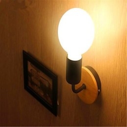 Moderní minimalistická kreativní osobnost Dřevo Iron Lamp Koridor Balkon Ložnice Noční Železná nástěnná lampa