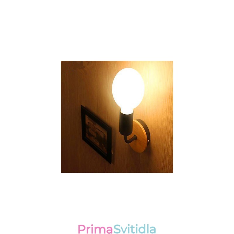 Moderní minimalistická kreativní osobnost Dřevo Iron Lamp Koridor Balkon Ložnice Noční Železná nástěnná lampa