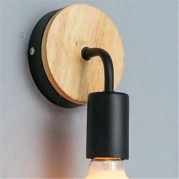 Moderní minimalistická kreativní osobnost Dřevo Iron Lamp Koridor Balkon Ložnice Noční Železná nástěnná lampa