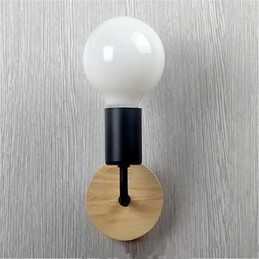 Moderní minimalistická kreativní osobnost Dřevo Iron Lamp Koridor Balkon Ložnice Noční Železná nástěnná lampa