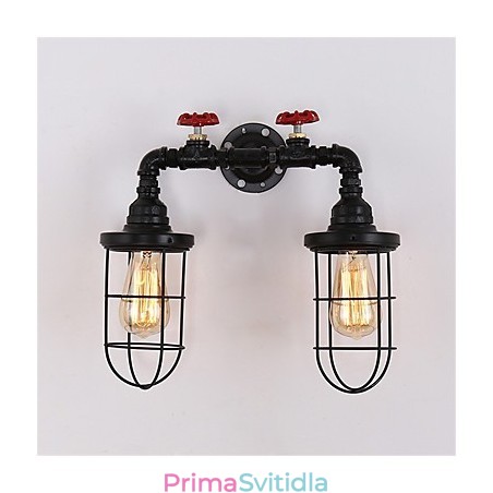 2 Heads Retro Industrial Pipe Nástěnná svítidla Jednoduché Loft Černá Klec Kovová Jídelna Kuchyň Bar Kavárna Dekorační osvětlení 2 Heads Retro Industrial Pipe Nástěnná svítidla Jednoduché Loft Černá Klec Kovová Jídelna Kuchyň Bar Kavárna Dekorační osvětlení