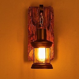 Nástěnná nástěnná lampa s jednou hlavou industriální vintage retro dřevěná barva na kov pro dekoraci nástěnného svítidla Home Hotel Corridor