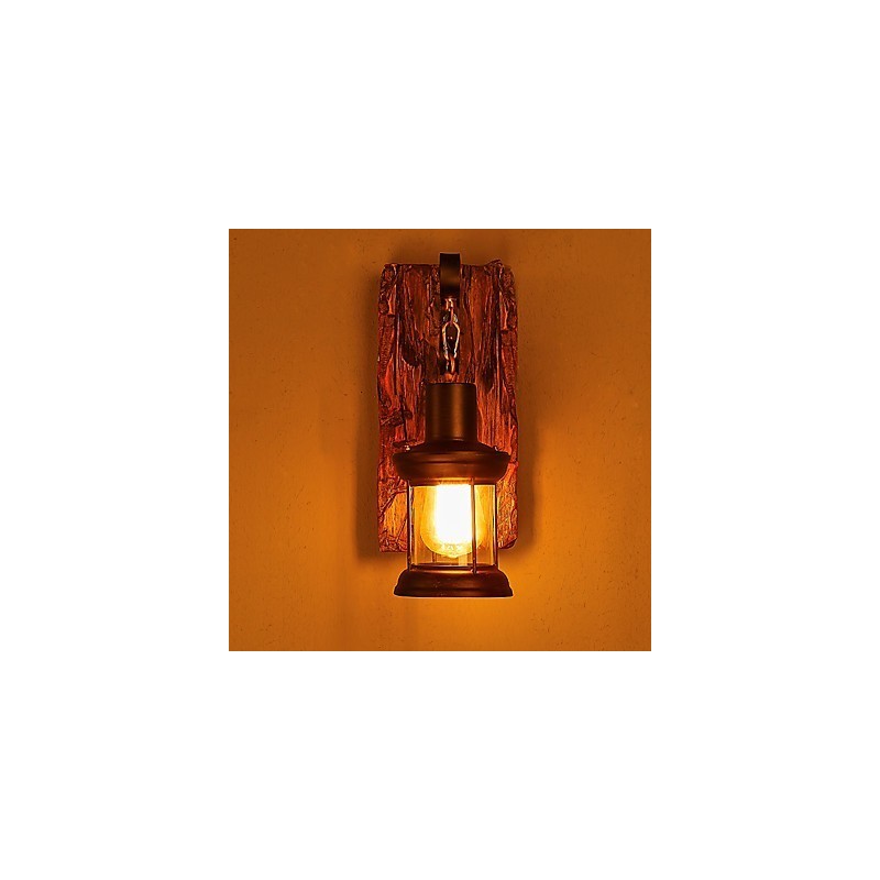 Nástěnná nástěnná lampa s jednou hlavou industriální vintage retro dřevěná barva na kov pro dekoraci nástěnného svítidla Home Hotel Corridor
