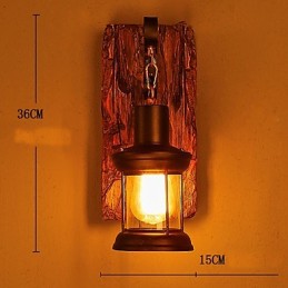Nástěnná nástěnná lampa s jednou hlavou industriální vintage retro dřevěná barva na kov pro dekoraci nástěnného svítidla Home Hotel Corridor