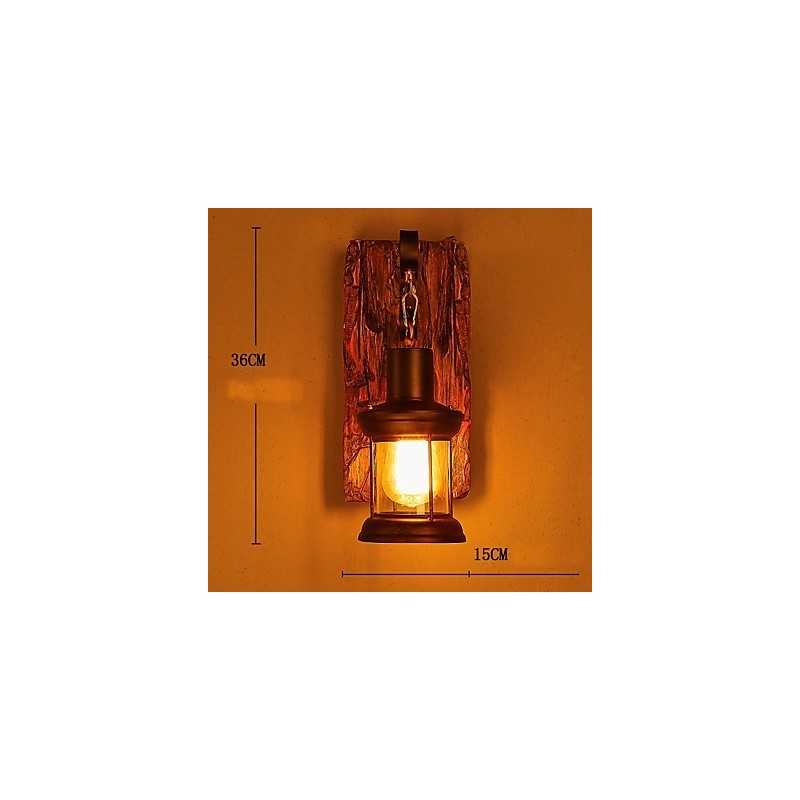 Nástěnná nástěnná lampa s jednou hlavou industriální vintage retro dřevěná barva na kov pro dekoraci nástěnného svítidla Home Hotel Corridor