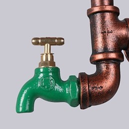 Vintage Industrial Pipe Nástěnná svítidla Dřevo Tvar ozubeného kola Kreativní otočná světla Restaurace Kavárna Bar Dekorační osvětlení
