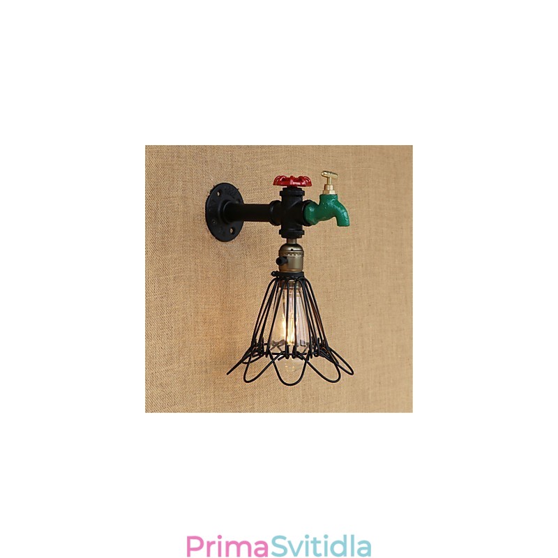 Funkce country retro malby pro nástěnné svítidlo s okolním osvětlením v mini stylu