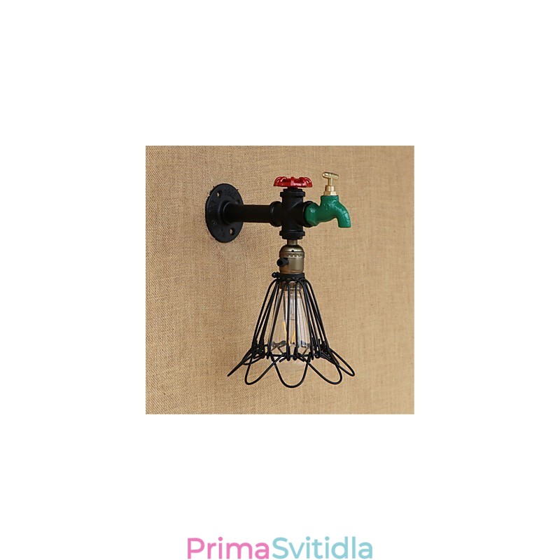 Funkce country retro malby pro nástěnné svítidlo s okolním osvětlením v mini stylu