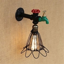 Funkce country retro malby pro nástěnné svítidlo s okolním osvětlením v mini stylu