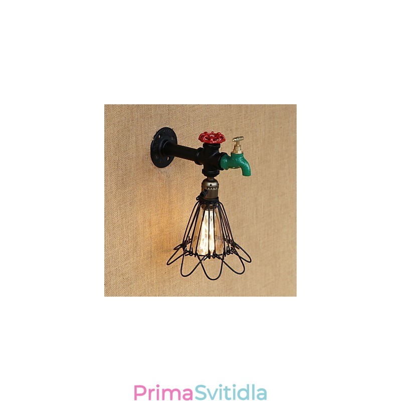 Funkce country retro malby pro nástěnné svítidlo s okolním osvětlením v mini stylu