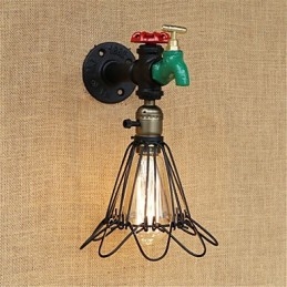 Funkce country retro malby pro nástěnné svítidlo s okolním osvětlením v mini stylu