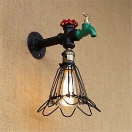 Funkce country retro malby pro nástěnné svítidlo s okolním osvětlením v mini stylu