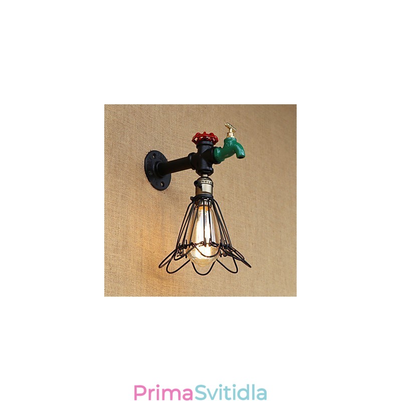 Funkce country retro malby pro nástěnné svítidlo s okolním osvětlením v mini stylu