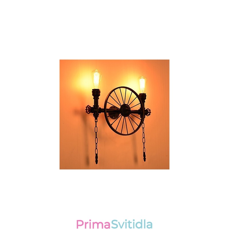 Vintage Industrial Pipe Nástěnná světla Kreativní světla Restaurace Kavárna Bar Dekorační osvětlení se 2 světlými lakovanými povrchy