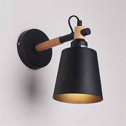 Vintage dřevo Kov ve stylu art deco Rustikální nástěnné svítidlo Obývací pokoj Jídelna Nástěnná lampa Chodba Černá Bílá Volitelné