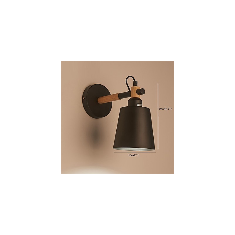 Vintage dřevo Kov ve stylu art deco Rustikální nástěnné svítidlo Obývací pokoj Jídelna Nástěnná lampa Chodba Černá Bílá Volitelné