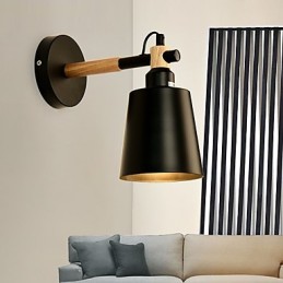 Vintage dřevo Kov ve stylu art deco Rustikální nástěnné svítidlo Obývací pokoj Jídelna Nástěnná lampa Chodba Černá Bílá Volitelné