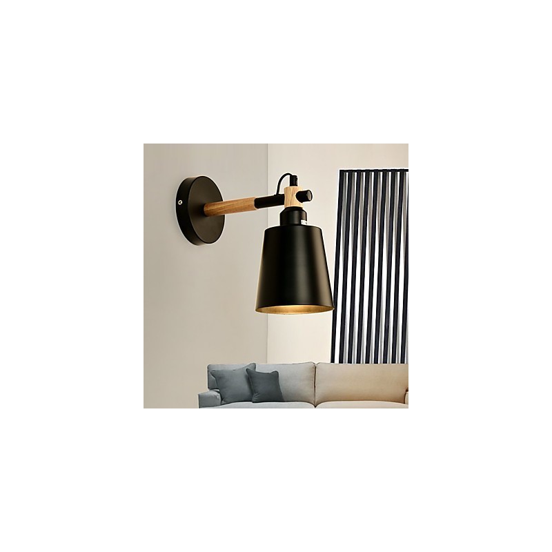 Vintage dřevo Kov ve stylu art deco Rustikální nástěnné svítidlo Obývací pokoj Jídelna Nástěnná lampa Chodba Černá Bílá Volitelné