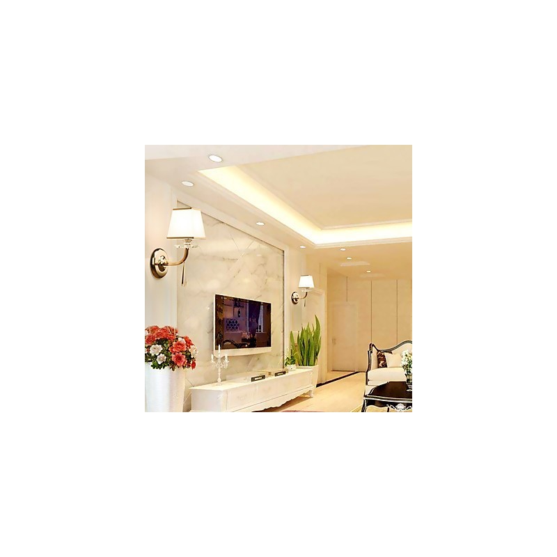 Moderní současná galvanicky pokovená funkce pro nástěnné svítidlo s okolním křišťálovým osvětlením