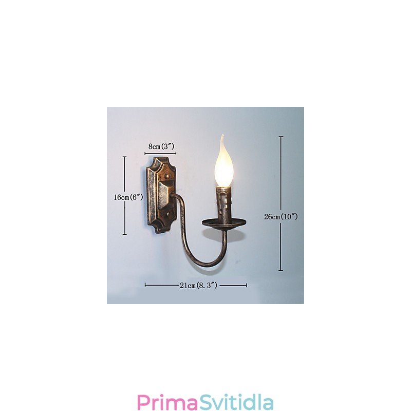 Starožitná nástěnná lampa Tvar svíčky Jednoduchá chodba Balkonová lampa Nástěnná lampa