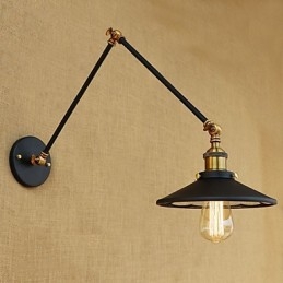 Rustic Lodge Country Retro galvanicky pokovená funkce pro okolní světlo s otočným ramenem v mini stylu