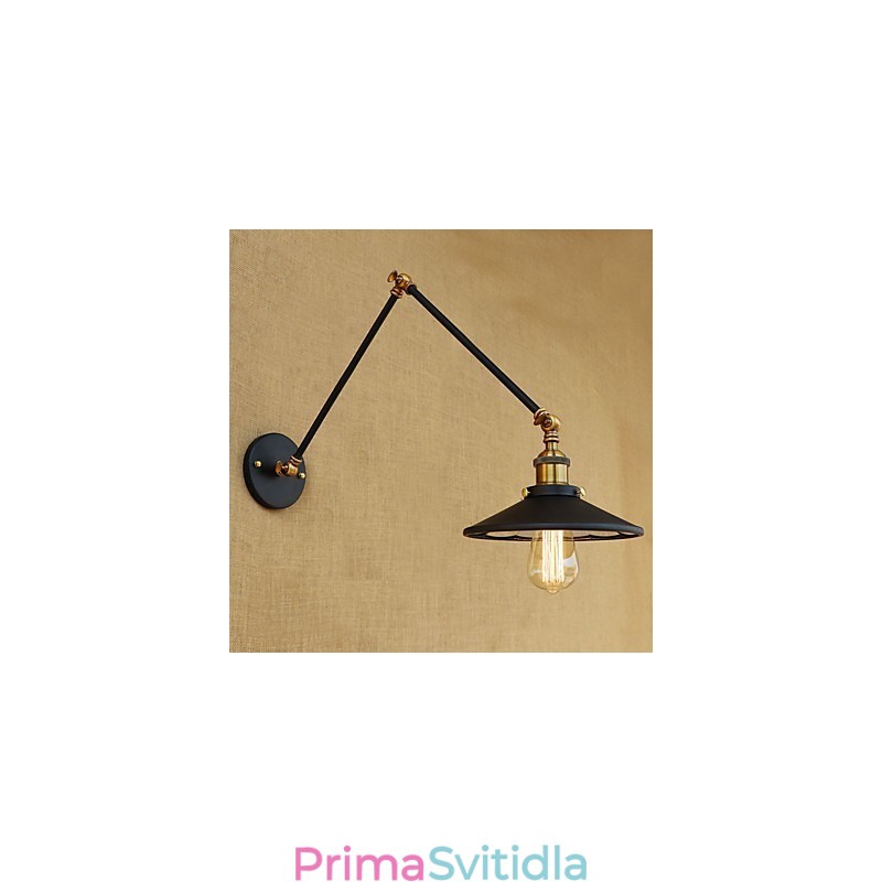 Rustic Lodge Country Retro galvanicky pokovená funkce pro okolní světlo s otočným ramenem v mini stylu