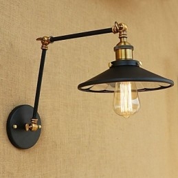 Rustic Lodge Country Retro galvanicky pokovená funkce pro okolní světlo s otočným ramenem v mini stylu
