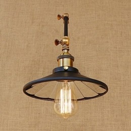 Rustic Lodge Country Retro galvanicky pokovená funkce pro okolní světlo s otočným ramenem v mini stylu