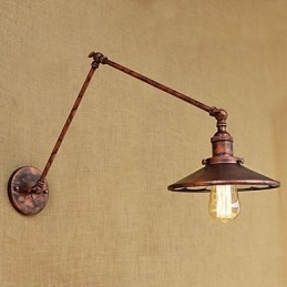Rustic Lodge Country Retro galvanicky pokovená funkce pro okolní světlo s otočným ramenem v mini stylu